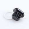 AC PERFORMANCE M12x1.5 Low Profile Hex Port Plug Aluminum Black