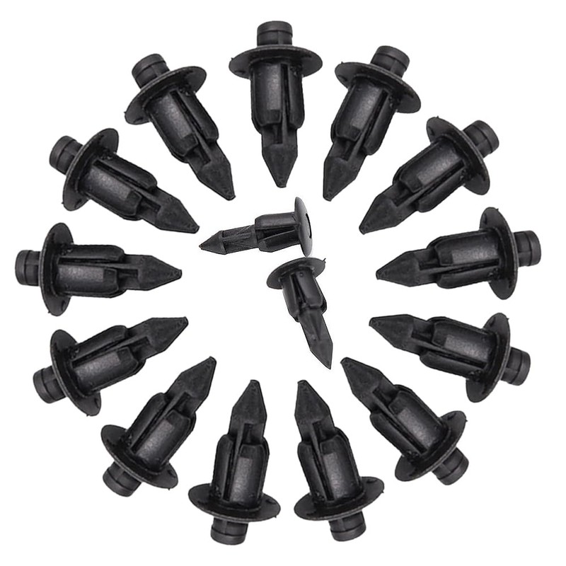 HEJINYUN Push Rivet Clips Rivets Plastic Black (6mm 50pcs) Fastener