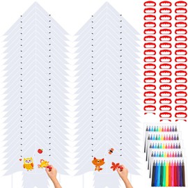 Libima DIY Large Kites for Kids Kite Making Kit Bulk Decorating Coloring Kites Party Pack with Watercolor Pens and String Decorating Coloring Party Set for Craft Outdoor Games(100 Pcs,Swallow Fish)