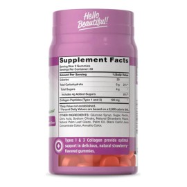Natures Truth Pptidos de Colgeno Tipo 1 Y 3 sabor Fresa 60 Gomitas 120mg de Colgeno por cada 2 gomitas para 1 mes                                     