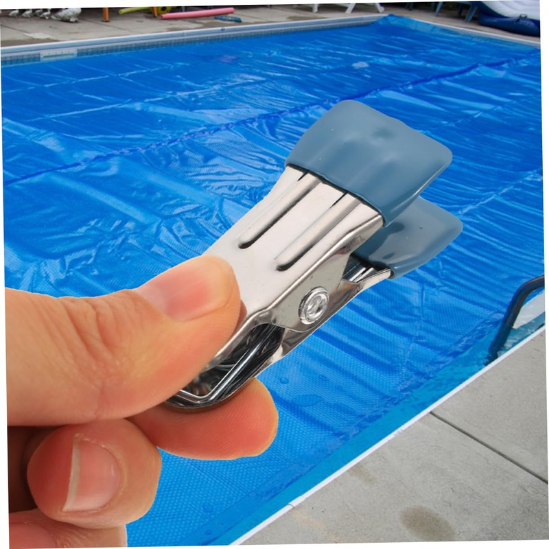 IWOWHERO 50pcs Stainless Steel Pool Cover Clamps Non- Clips for