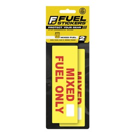 Fuel Stickers Mixed Fuel Sticker - 2 Cycle Labels for Gas Cans, Outdoor Power Equipment, and More - Weather Proof, Extreme Stick, Durable - Mixed Gas Decals by Fuel Stickers - USA Made (6x2 inch), 20 Labels