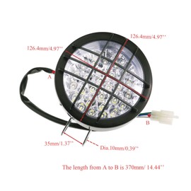 PRO BAT 12V LED 3Wire Front Head Light ATV Headlight Lamp Fits for 50cc 70cc 90cc 110cc 125cc 150cc 200cc ATV Quad 4 Wheeler Go Kart Roketa Sunl Taotao Coolsport, 2Pcs