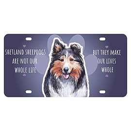 Sheltie Shetland Sheepdog Watercolor Mini Metal License Plate 4.75 x 2.25 inch