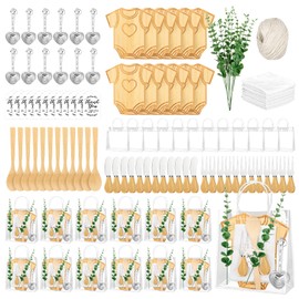 121Pcs Baby Shower Prizes for Game Winners Adults 12 Sets Bamboo Cheese Board Butter Spreaders Forks Measuring Spoons Kitchen Towels Thank You Gift Wedding Bridal Party Favors for Guests（Clothing）