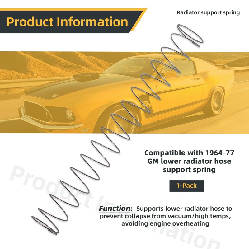 Compatible with 1964-77 GM lower radiator hose support spring, radiator