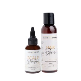 Scalp Stimulator & Hair Growth Elixir Set – Strengthen Hair, Promote Length Retention, Nourish with Castor Oil, Peppermint & Rosemary