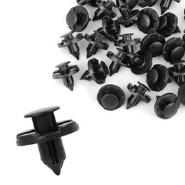 A ABSOPRO Car Rivet 8mm Hole Fastener Bumper Clip Plastic Black (Set of 30)