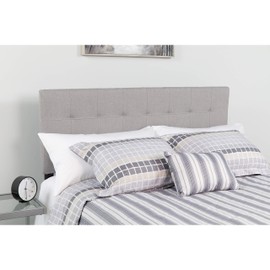 Flash Furniture Bedford Tufted Upholstered Twin Size Headboard in Light Gray Fabric