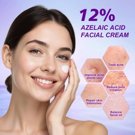 Azelaic Acid for Face Balance Skin Tone & Cleanse Pores, Azelaic Acid Serum with 12% Acido Azelaico-Relieve Acne, Blackhead & Redness,Premium Skin Care, 20g