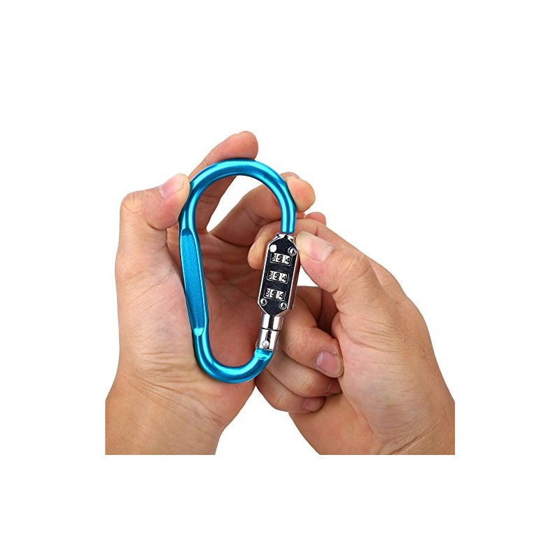 Carabiner Lock, D-Ring Chain Clip Hook Travel Bag Luggage Security