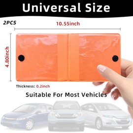 Augeny 2PCS Car Registration and Insurance Holder, Vehicle Essential Document Organizers with Velcro Closure, Universal Auto Interior Accessories for Most Cars (Orange/Blue Flag)