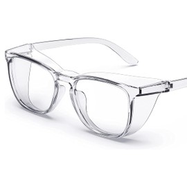 Stylish Safety Glasses, Clear Anti-Fog Safety Goggles with Blue Light Blocking, Scratch-Resistant Lightweight Protective Glasses for Men and Women Eye Protection Work & Everyday Use