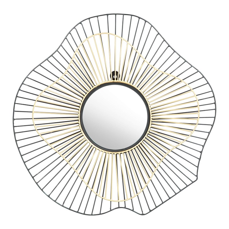 Zuo Modern Comet Round Mirror Black & Gold