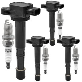 OYEAUTO Set of 4 Ignition Coil Packs UF417 C1450 with Iridium Spark Plugs Compatible with Acura TSX 2.4L 2004-2008 RDX 2.3L 2007-2012 For Honda Civic Si 2002-2011 Accord Element CR-V 2002-2009