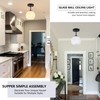 Bagood Black Semi Flush Mount Ceiling Light Fixture Milk Glass