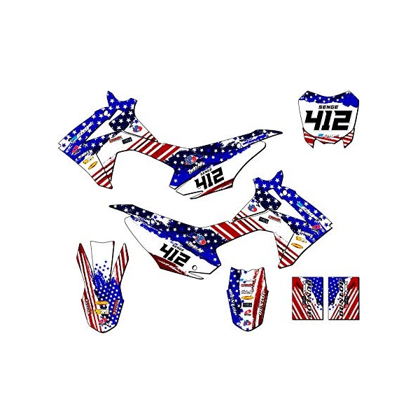 2013-2018 CRF 110 Merica USA Senge Graphics Complete Kit with Rider I.D. Compatible with Honda