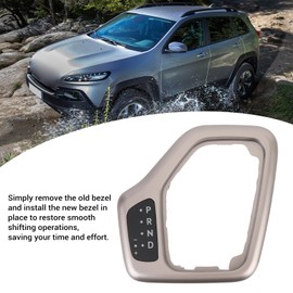 Pyhodi Shifter Bezel with Harness Kit, Center Transmission 68413957AA Stylish Center Shifter Bezel for Cherokee 2014 to 2018, Automotive Replacement Transmission Hard Parts (Gold)