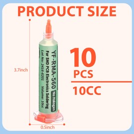 MTLEE 10 Set No Clean Solder Flux Paste with Plunger and Dispensing Tip 10cc Lead-free Rosin Soldering Flux for Electronics Tin Soldering Circuit Boards and Copper Electrical Wire
