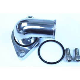 espeedpro21 SBC BBC CHEVY 90° SWIVEL POLISHED WATER NECK THERMOSTAT HOUSING 327 350 396 454