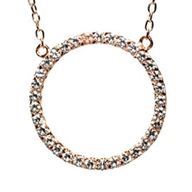 apop nyc Rose Goldtone Sterling Silver CZ Circle Pendant Necklace 17 inch [Jewelry]