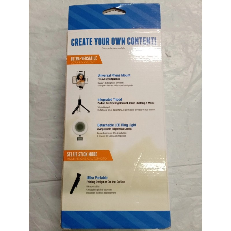 ReTrak EMERGE The Original Selfie Stick (BLACK & SILVER) 2-In-1