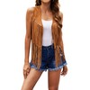 Womens Fringe Vest 70s Hippie Costume Sleeveless Cowgirl Western Faux