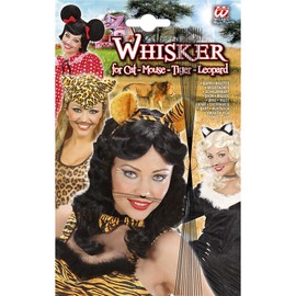 Widmann 1804A - Katzen Schnurrbart, Schwarz, Accessoire, Karneval, Mottoparty