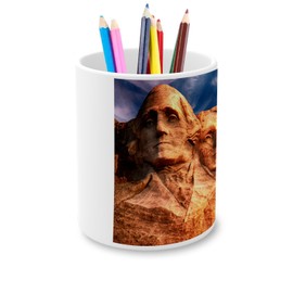 Fabulous Stifteköcher aus Keramik – Mont Rushmore, Gelb / South Dakota / USA President – 325 ml