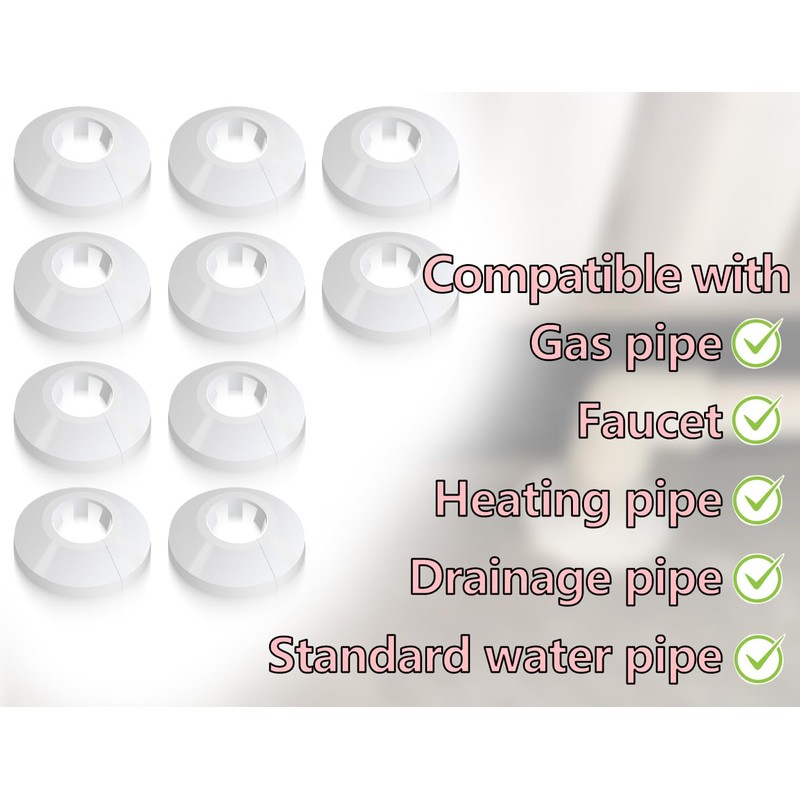 Lhbwhiz Pack of 10 Heating Pipe Rosette, Plastic Heating Pipe