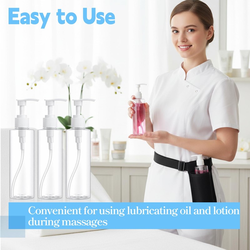 3 Pcs Massage Oil Bottles Cover Kits, Black Adjustable Single