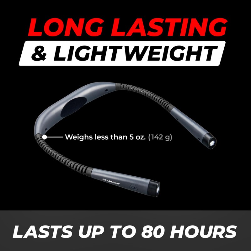 GearLight Hands-Free Rechargeable Book Light for Reading in Bed -