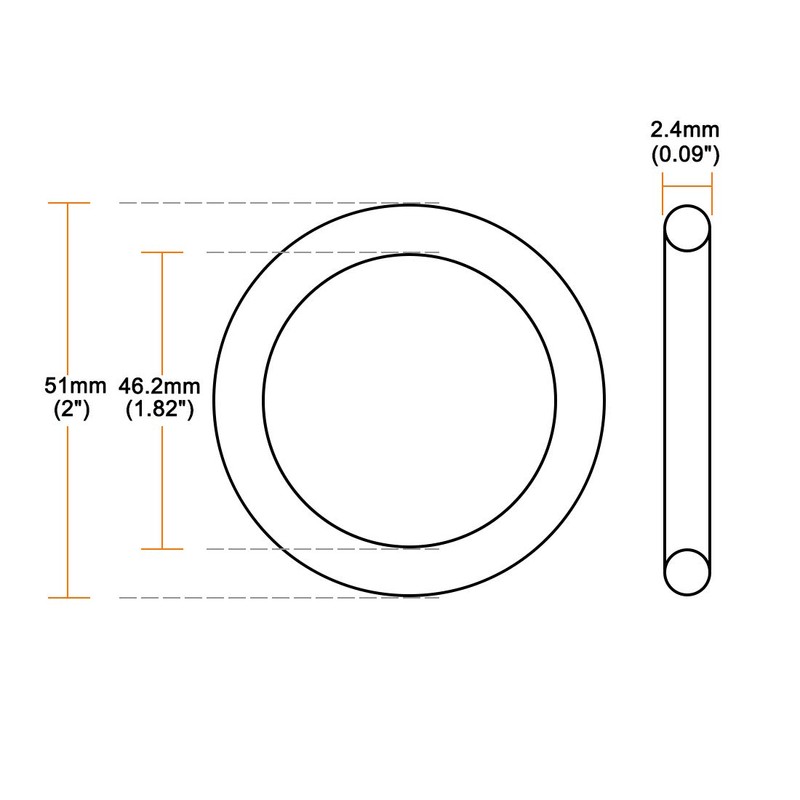 sourcing map Metric Nitrile Rubber O-Rings Seal 51 mm OD
