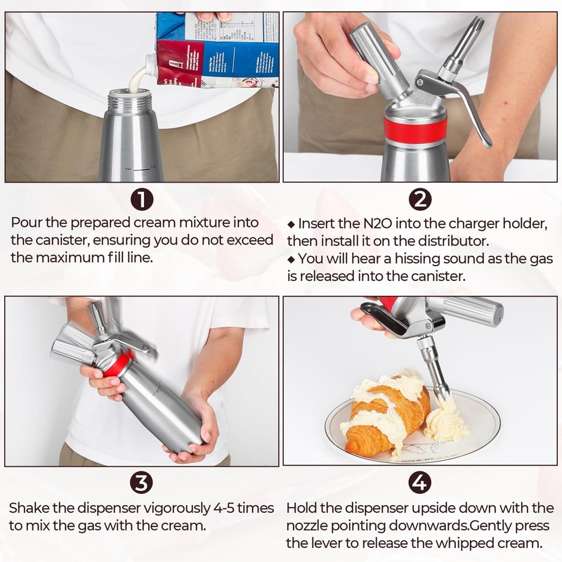 Whipped Cream Dispenser Professional Whip Cream Canister Whipped Cream Maker