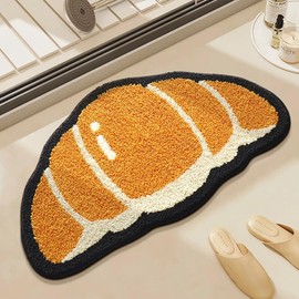 SAIONJI Croissant Half Circle Bath Mat, 30 x 17.7 Inch Cute Bathroom Rug