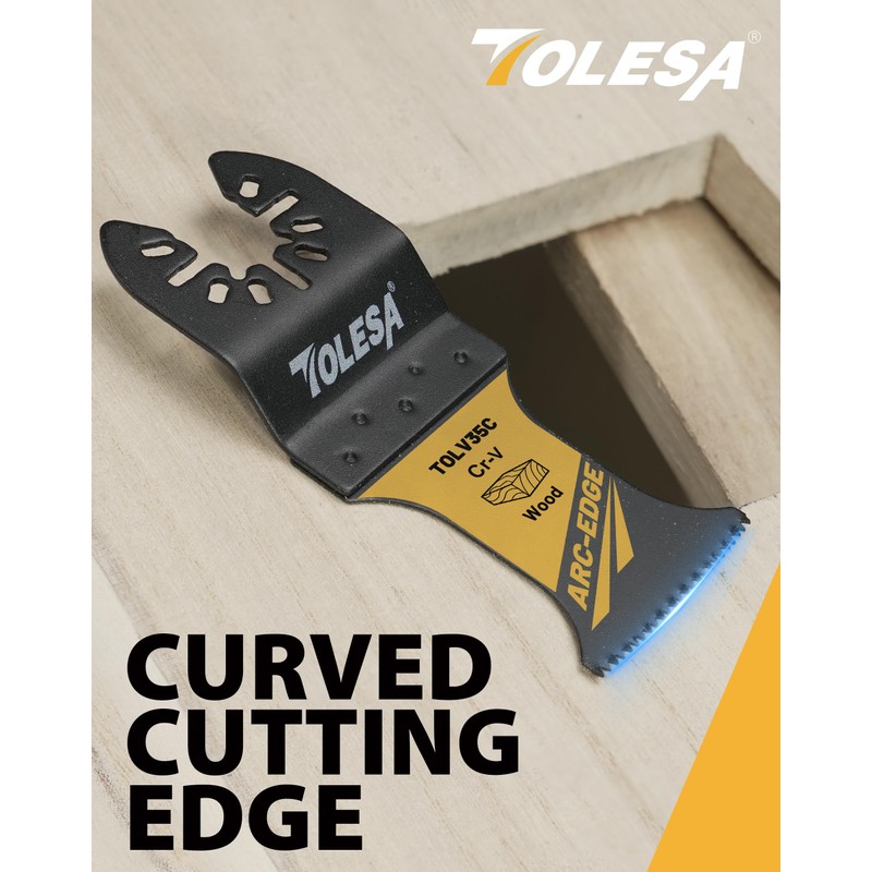 TOLESA 50PCS Arc Edge Oscillating Saw Blade Wood, CR-V Oscillating
