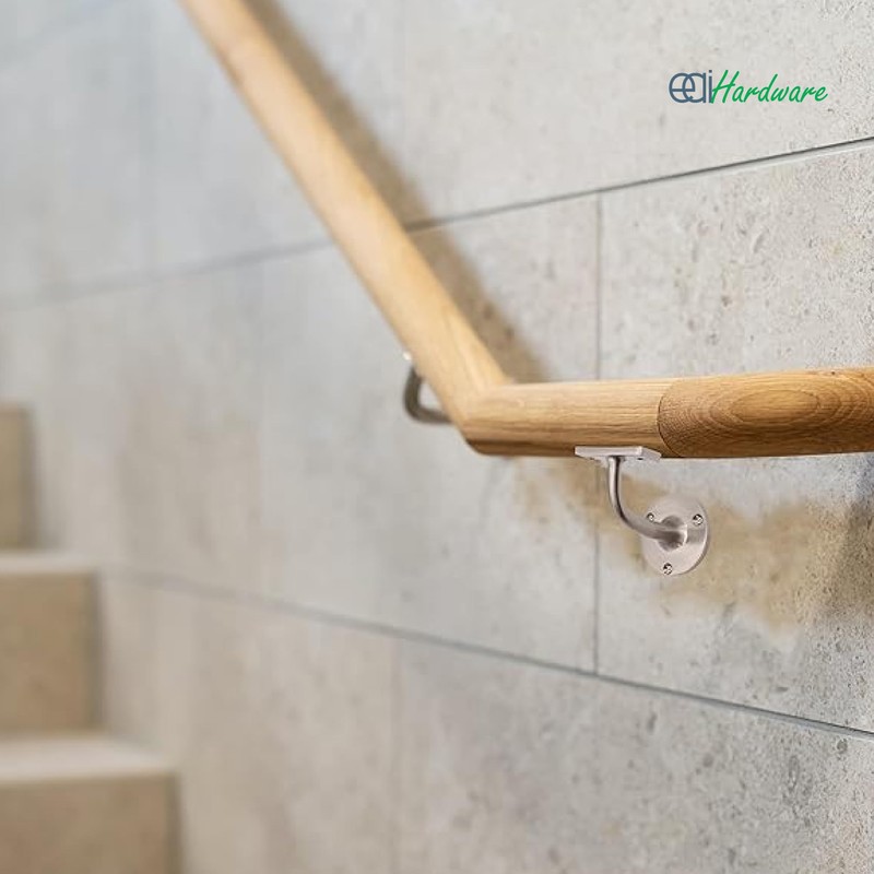 EAI Polished Chrome Handrail Brackets for Stair Bannister, 2 Pack