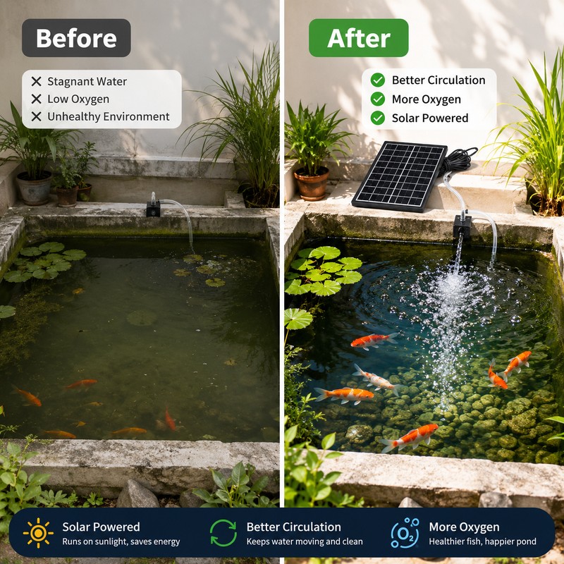 Solar Pond Water Pump for Outdoor Circulation – 9V 6W