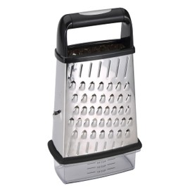 Bergner Q3553 Reibe, 4 Seiten, 15 x 13,5 x 22,5 cm, Edelstahl, Kollektion Foodies