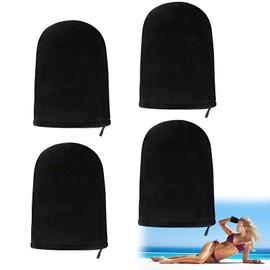 2 Pairs Tanning Mitt, Self Tanning Mitt Applicator, Double-Sided Applicator Glove Design Ultra Soft Self Tanner Mitt Applicator Lotion Applicators Self Tanning Glove for Your Back (Black)