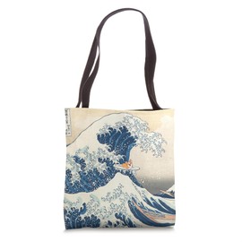 Wave Corgi Surfing Dog Tote Bag