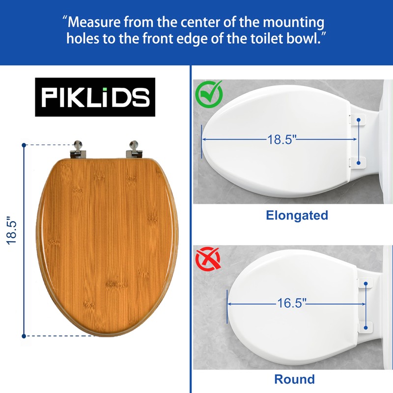 Toilet Seat, Solid Wood, Bamboo, High Gloss Finis, PIKLiDS (Elongated)