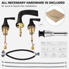 PARLOS Waterfall Widespread Two-Handle Bathroom Faucet with Metal Pop Up
