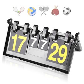 Honicemar Waterproof Folding Sports Scoreboard Portable Flip Scoreboard for Score Counters Sports Competitions Football Basketball Tennis Rugby Table Tennis Badminton and More Black