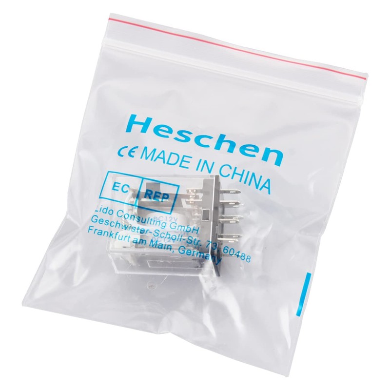 Heschen Gereral Purpose Relay, HH52P, 12VDC Coil, 5A 220VAC/24VDC, DPDT,