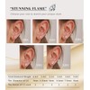 "STUNNING FLAME" Solid 14K Rose Gold Post & Sterling Silver