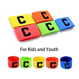 Wrzbest Football Soccer Captain's Armbands Captain Armband Special Custom Size for Kids and Youth - Pack of 5 Colour