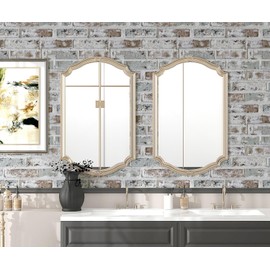 Jeweluck Brick Wallpaper Peel and Stick Wallpaper 16.9inch×393.7inch Faux Brick Contact Paper Peel and Stick Brick Textured Removable Self Adhesive Wall Paper for Kitchen Fireplace Decorative Vinyl