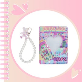 3 Inch Kpop Photo Card Holder, 7.6 cm Mini Photo Album, Kpop Photo Card Holder, Love Heart, Photo Card Holder for Best Friend, Besties or Boyfriend Partner (Colourful)