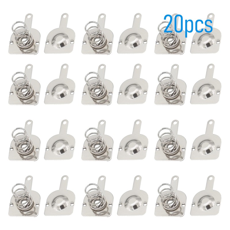 FOCMKEAS 20PCS AAA/Single-S-Tail Stainless Steel Metal Battery Spring Positive and